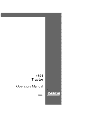 Operator’s Manual-Case IH Tractor 4694 9-9851