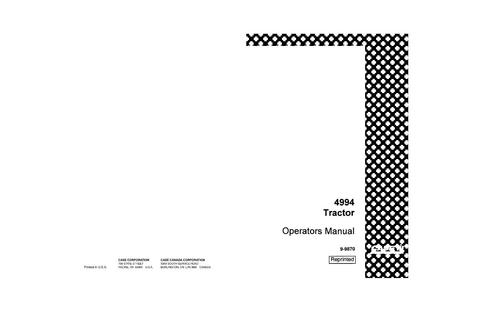 Operator’s Manual-Case IH Tractor 4994 9-9870