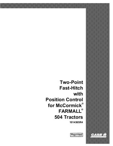 Operator’s Manual-Case IH Tractor 504 Two Point Hitch With Position Control – IH 1014365R4
