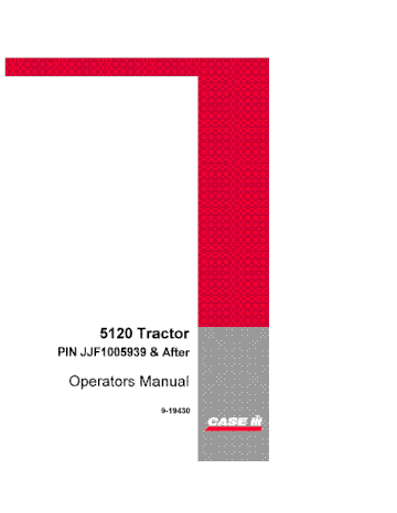 Operator’s Manual-Case IH Tractor 5120 Series Maxxum 9-19430 