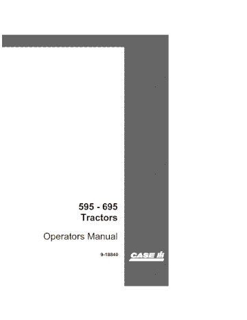 Operator’s Manual-Case IH Tractor 595 695 Tractor COMPLETE with ZF MFD axle 9-18840