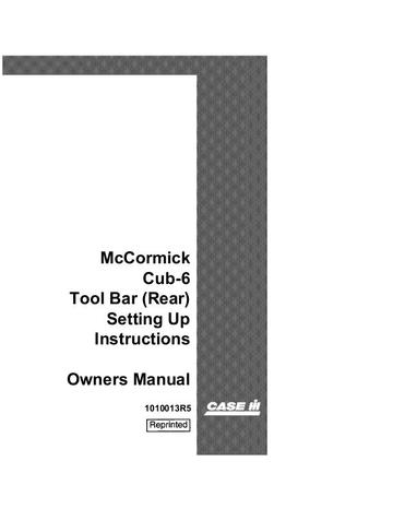 Operator’s Manual-Case IH Tractor 6 Cub 6 Cub-6 Rear – McCormick 1010013R5