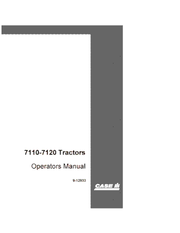 Operator’s Manual-Case IH Tractor 7110 7120 9-12933