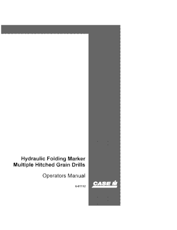 Operator’s Manual-Case IH Tractor 7200 7100 5100 5200 6300 Hyd Folding Marker Grain 8-61112