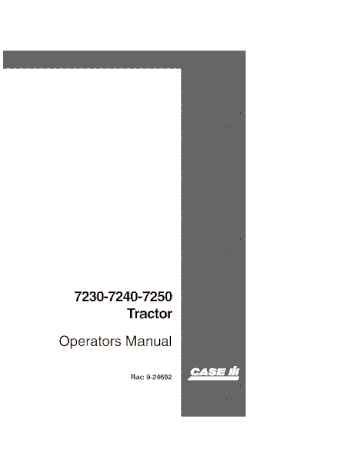 Operator’s Manual-Case IH Tractor 7230 7240 7250 – North American 9-24692