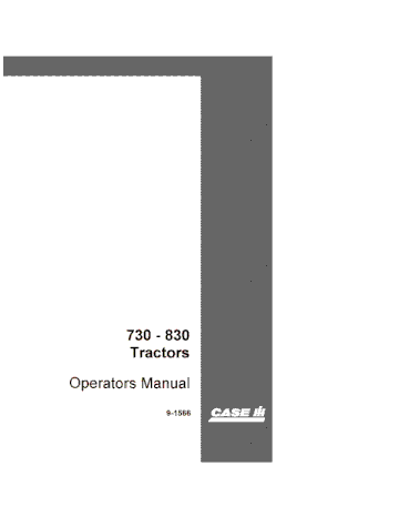 Operator’s Manual-Case IH Tractor 730 830 9-1566