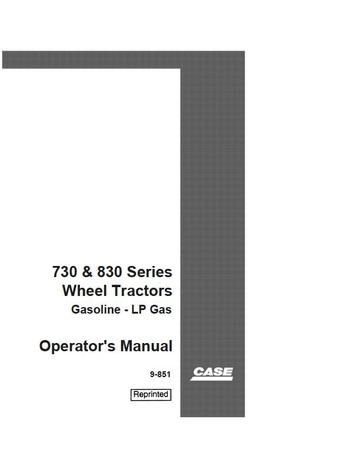 Operator’s Manual-Case IH Tractor 730 and 830 Series 9-851
