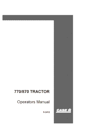 Operator’s Manual-Case IH Tractor 770 870 9-2412