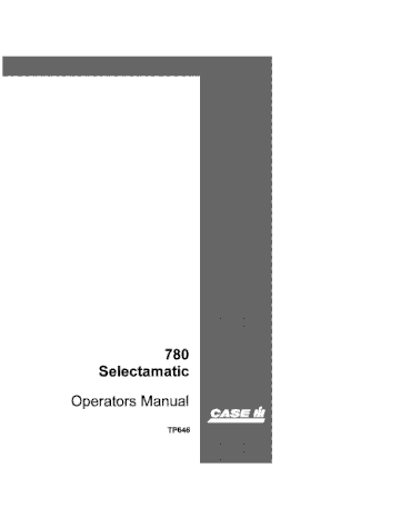 Operator’s Manual-Case IH Tractor 780 Selectamatic TP646