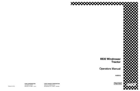 Operator’s Manual-Case IH Tractor 8830 Windrower PIN cfh0028746 & Later 9-23312
