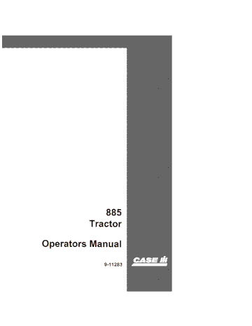 Operator’s Manual-Case IH Tractor 885 Case IH Intl Tractor – Doncaster Built 9-11283
