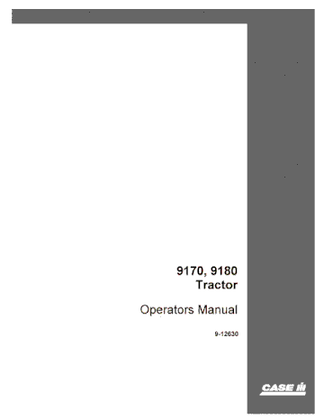 Operator’s Manual-Case IH Tractor 9170 9180 9-12630