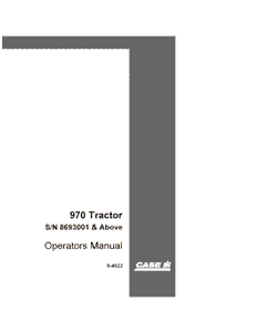 Operator’s Manual-Case IH Tractor 970 9-4022