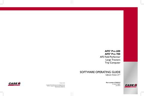 Operator’s Manual-Case IH Tractor AFS Pro 600 700 AFS Field Performer Large 47369333
