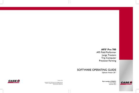 Operator’s Manual-Case IH Tractor AFS Pro 700 AFS Field Performer Large  Precision Farming 47426391