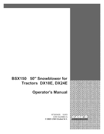 Operator’s Manual-Case IH Tractor BSX150 87300435