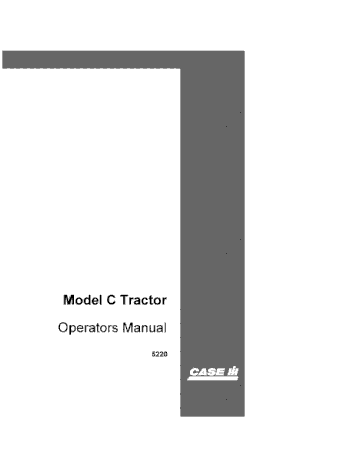 Operator’s Manual-Case IH Tractor C 5220