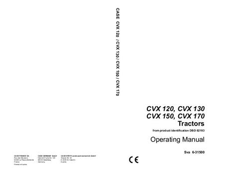  Operator’s Manual-Case IH Tractor CVX 120 CVX 130 CVX 150 CVX 170 6-31500