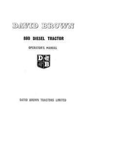 Operator’s Manual-Case IH Tractor David Brown 880 Diesel TP613