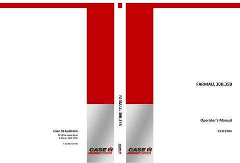 Operator’s Manual-Case IH Tractor FARMALL 30B 35B 52112704