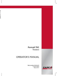Operator’s Manual-Case IH Tractor FARMALL 75C 84343417