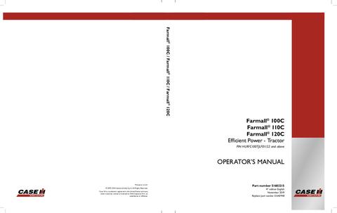 Operator’s Manual-Case IH Tractor Farmall 100C 110C 120C 51532899