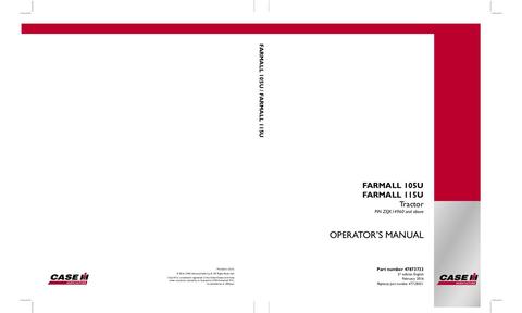 Operator’s Manual-Case IH Tractor Farmall 105U 115U 47873733