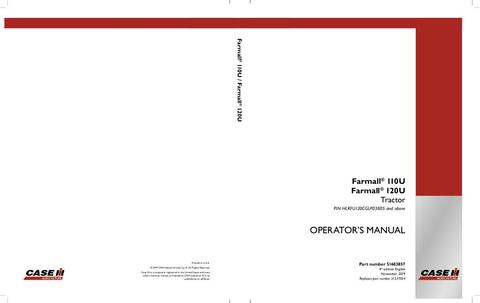 Operator’s Manual-Case IH Tractor Farmall 110U 120U 51537504