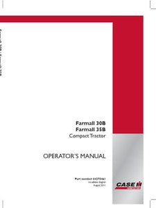Operator’s Manual-Case IH Tractor Farmall 30B, Farmall 35B Compact 84275461