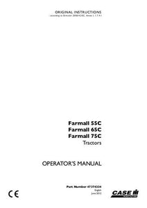 Operator’s Manual-Case IH Tractor Farmall 55C 65C 75C 47374334