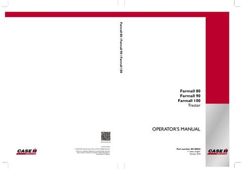 Operator’s Manual-Case IH Tractor Farmall 80 90 100 48140854