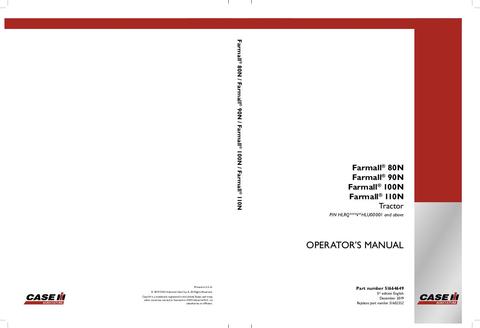 Operator’s Manual-Case IH Tractor Farmall 80N 90N 100N 110N 51602352