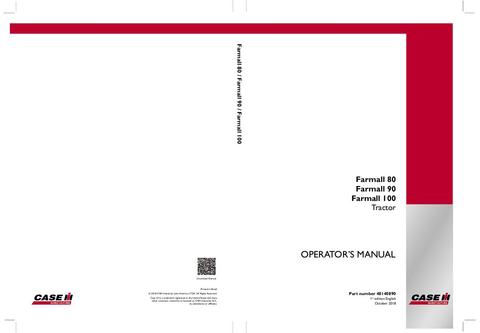 Operator’s Manual-Case IH Tractor Farmall 80,90,100 48140890