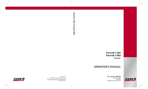 Operator’s Manual-Case IH Tractor Farmall® 110U Farmall® 120U 47987590