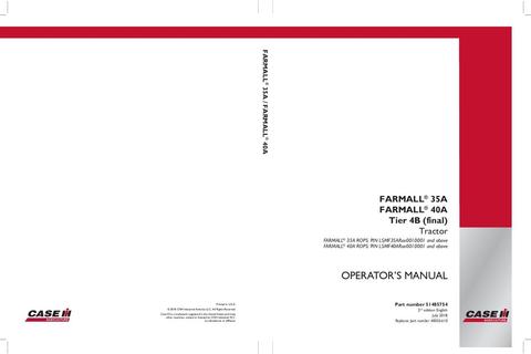 Operator’s Manual-Case IH Tractor Farmall® 35A Farmall® 40A Tier 4B 51485754