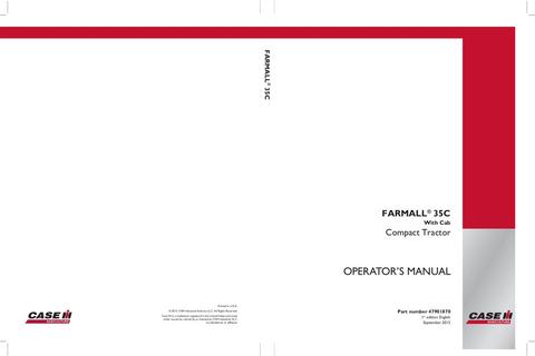 Operator’s Manual-Case IH Tractor Farmall® 35C With Cab 47901870