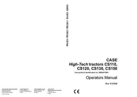 Operator’s Manual-Case IH Tractor High-Tech CS110 120 130 150 6-21220