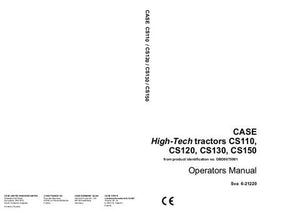 Operator’s Manual-Case IH Tractor High-Tech CS110 120 130 150 6-21220