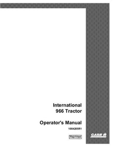 Operator’s Manual-Case IH Tractor International 966 1084205R1