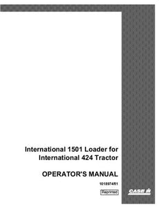 Operator’s Manual-Case IH Tractor Intl 1501 Loader for Intl 424 1018974R1