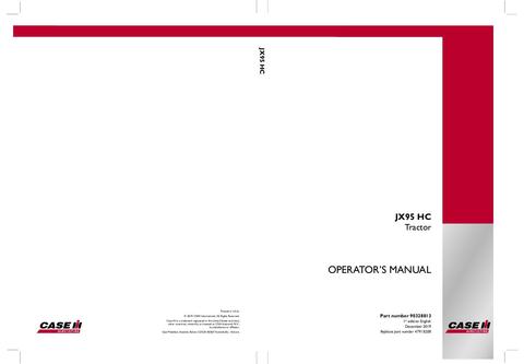 Operator’s Manual-Case IH Tractor JX80 90 95HC 47918208