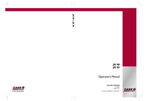 Operator’s Manual-Case IH Tractor JX90 JX95 87637568