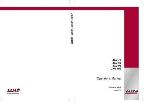 Operator’s Manual-Case IH Tractor JXU 75 85 95 105 87745918