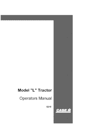 Operator’s Manual-Case IH Tractor L 5215