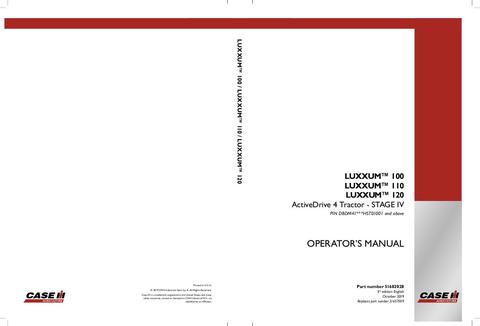 Operator’s Manual-Case IH Tractor LUXXUM 100 110 120 Stage IV 51535280