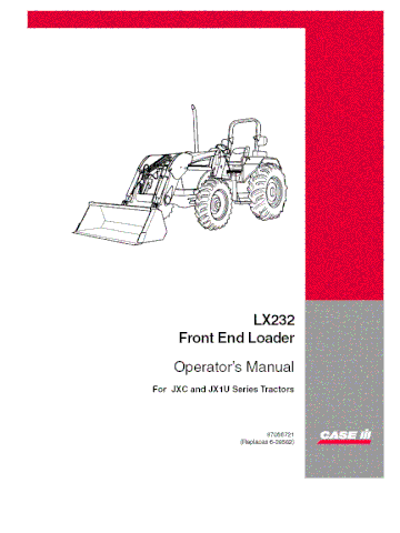 Operator’s Manual-Case IH Tractor LX232 Front End Loader 87056721