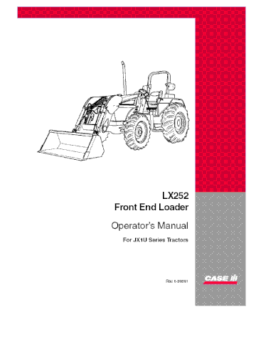 Operator’s Manual-Case IH Tractor LX252 Front End Loader for JX1U 6-39591