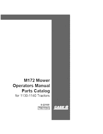 Operator’s Manual-Case IH Tractor M172 Mower For 1130 1140 9-23100