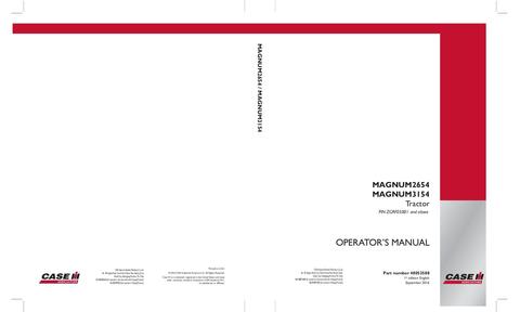 Operator’s Manual-Case IH Tractor MAGNUM 2654,3154 48053588