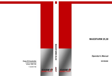 Operator’s Manual-Case IH Tractor MAXXFARM 25,30 52105402